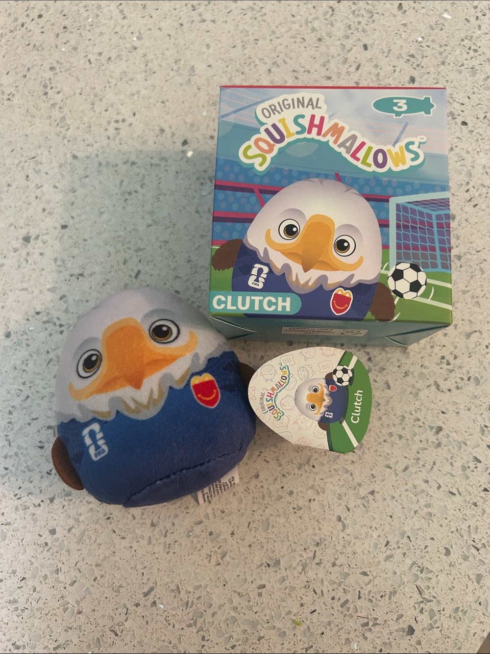 Squishmallows FIFA Clutch Eagle Plush - Blue, White, Orange